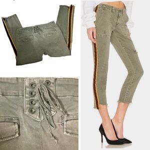 Pam & Gela l Uniform Stripe Step Hem Cropped Size 27